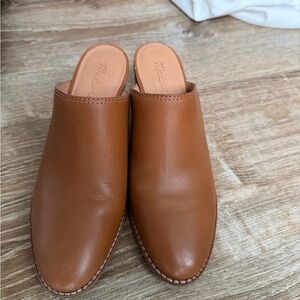Madewell Tan Leather Mules